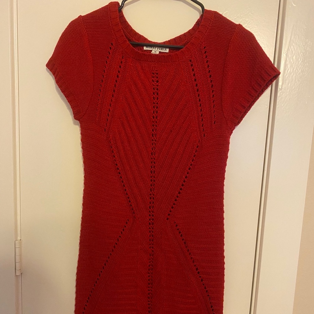 Red sweater dress